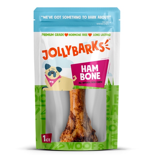 Jolly Barks Dog Chew Ham Bone Premium High Protein