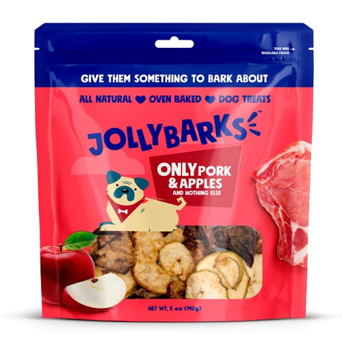Jolly Barks Dog Treats Baked Only Pork & Apples