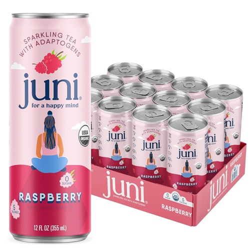 Juni Sparkling Tea Organic with Adaptogens Raspberry