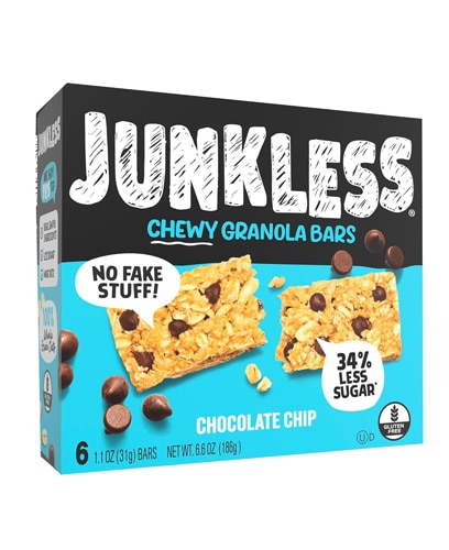 Junkless Chewy Granola Bars Chocolate Chip