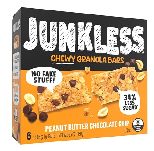 Junkless Chewy Granola Bars Peanut Butter Chocolate Chip