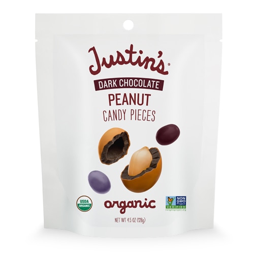 Justin's Candy Pieces Organic Gluten Free Dark Chocolate Peanut