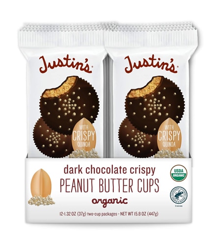 Justin's Organic Crispy Peanut Butter Cup Caddy Dark Chocolate