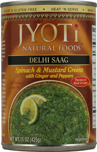 Jyoti Delhi Saag Spinach and Mustard Greens with Ginger and Peppers