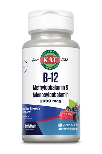 KAL B-12 Methylcobalamin & Adenosylcobalamin Mixed Berry