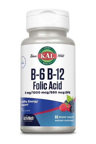 KAL B-6 B-12 Folic Acid Dietary Supplement Berry