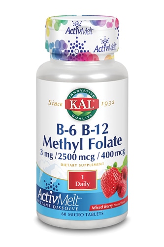 KAL B-6 B-12 Methyl Folate ActivMelt™ Mixed Berry