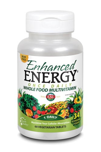 KAL Enhanced Energy Once Daily Whole Food Vitamin Iron Free