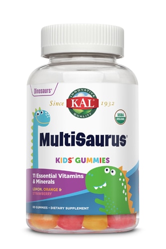 KAL Kids MultiSaurus® Organic MultiVitamins Lemon Orange & Strawberry