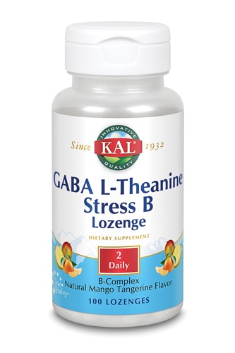 Kal GABA L-Thenine Stress B Lozenge Natural Mango Tangerine