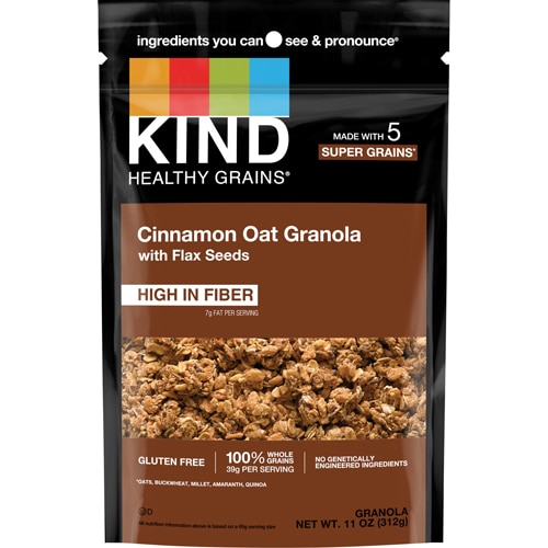 KIND Gluten Free Healthy Grains Granola Clusters Cinnamon Oat with Flax Seeds