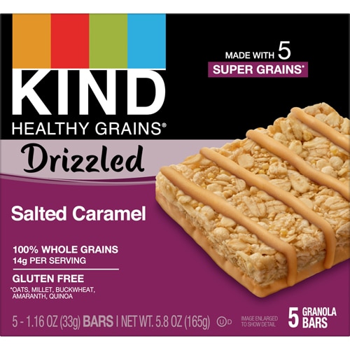 KIND Gluten Free Healthy Grains Granola Drizzled Bars Salted Caramel