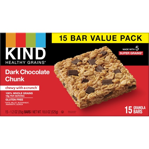 KIND Gluten Free Healthy Grains Oat Granola Bars Dark Chocolate Chunk