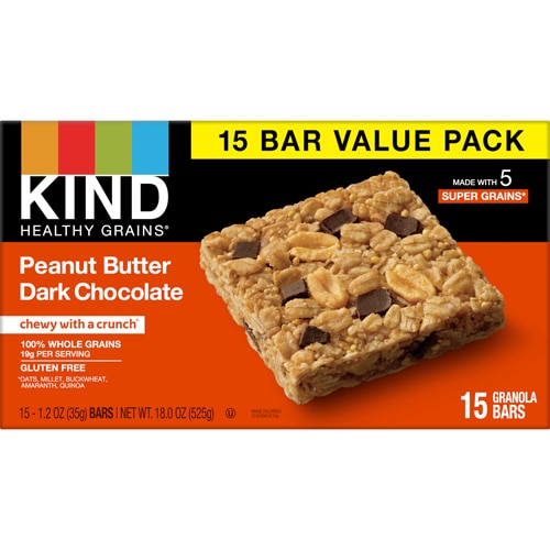 KIND Gluten Free Healthy Grains Oat Granola Bars Peanut Butter Dark Chocolate