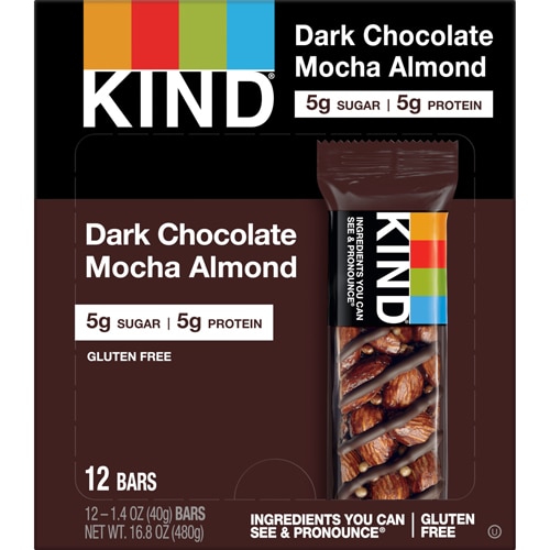 KIND Gluten Free Healthy Snack Bars Dark Chocolate Mocha Almond