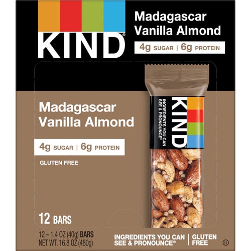 KIND Gluten Free Healthy Snack Bars Madagascar Vanilla Almond