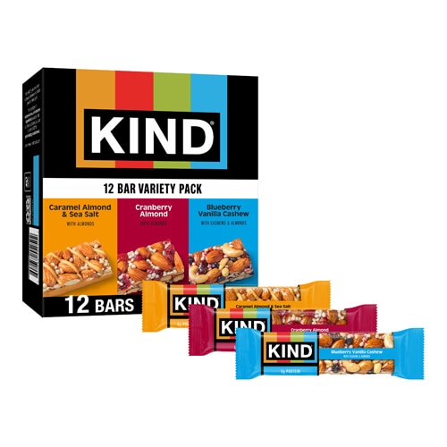KIND Gluten Free Nut Bars Variety Pack Blueberry Vanilla Cashew Cranberry Almond Caramel Almond & Sea Salt