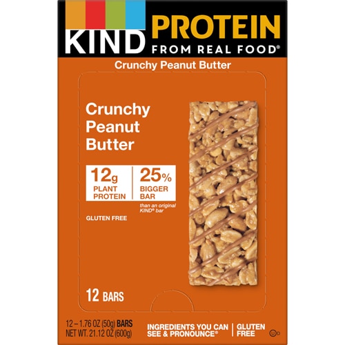 KIND Gluten Free Plant Protein Bars Crunchy Peanut Butter