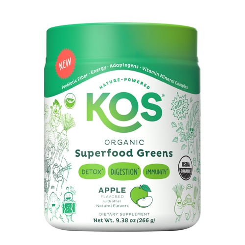 KOS Organic Superfood Greens for Detox Digestion & Immunity Apple