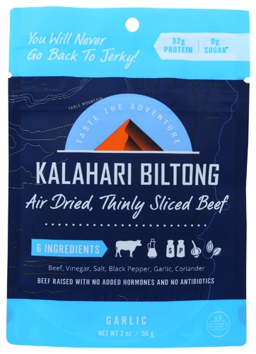 Kalahari Biltong Air-Dried Thinly Sliced Beef Garlic
