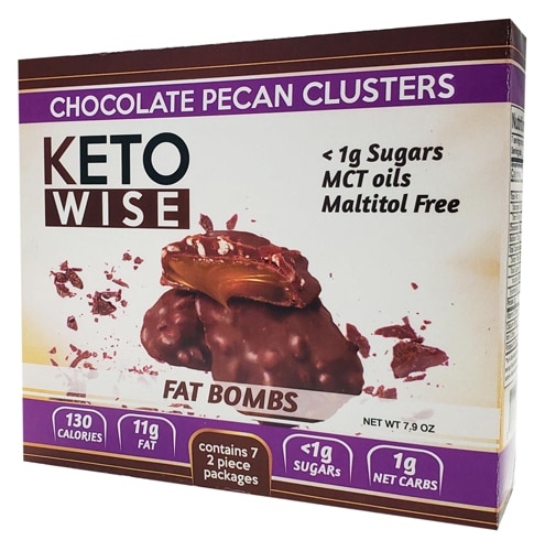 Keto Wise Fat Bombs Chocolate Pecan Clusters