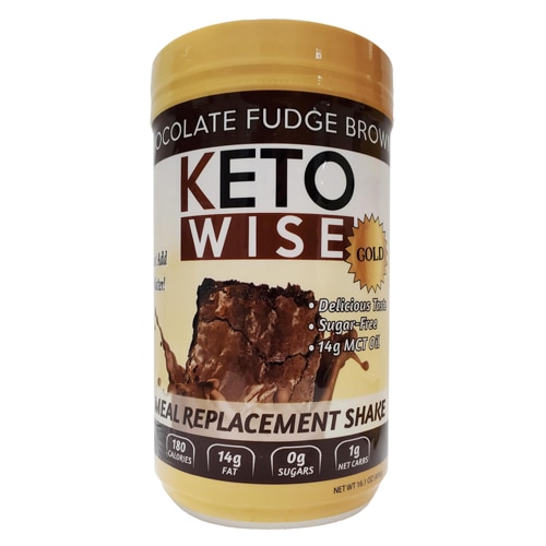 Keto Wise Meal Replacement Shake Gold Chocolate Fudge Brownie