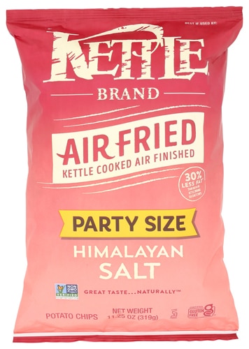 Kettle Brand Potato Chips Non GMO Gluten Free Air Fried Party Size Himalayan Salt