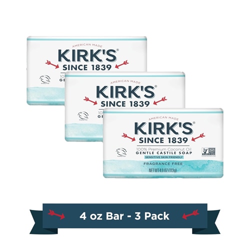 Kirk's Gentle Castile Bar Soap Fragrance Free