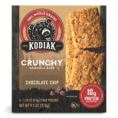 Kodiak Cakes Crunchy Granola Bars Protein-Packed Chocolate Chip