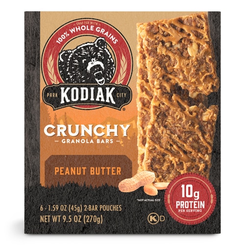 Kodiak Cakes Crunchy Granola Bars Protein-Packed Peanut Butter