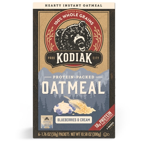 Kodiak Cakes Hearty Instant Oatmeal 100% Whole Grain Blueberries & Cream