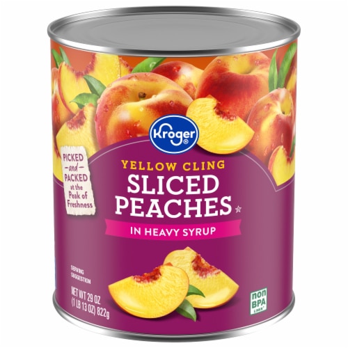 Kroger Canned Yellow Cling Sliced Peaches in Heavy Syrup