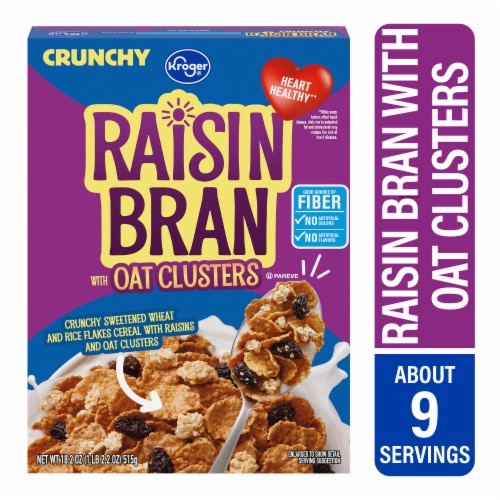 Kroger Crunchy Raisin Bran with Oat Clusters Cereal