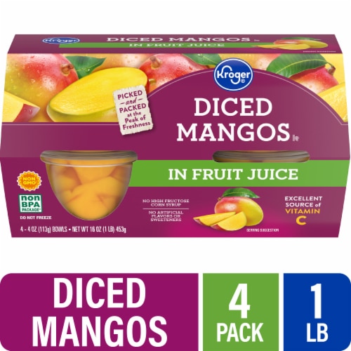 Kroger Diced Mango Cups in 100% Juice