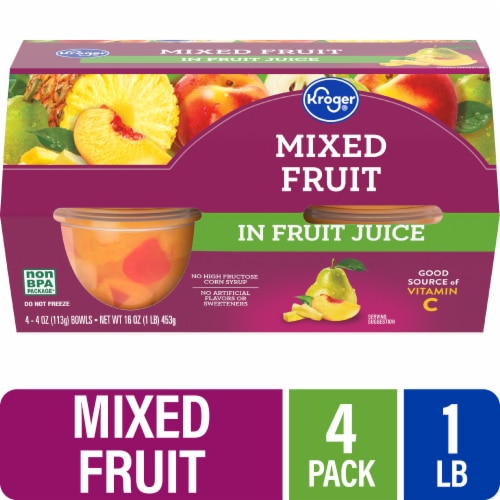 Kroger Mixed Fruit Cups in 100% Juice