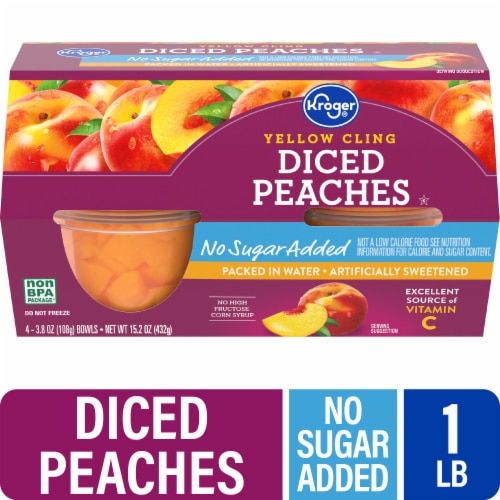 Kroger Yellow Cling Sliced Peaches No Sugar Added Cups