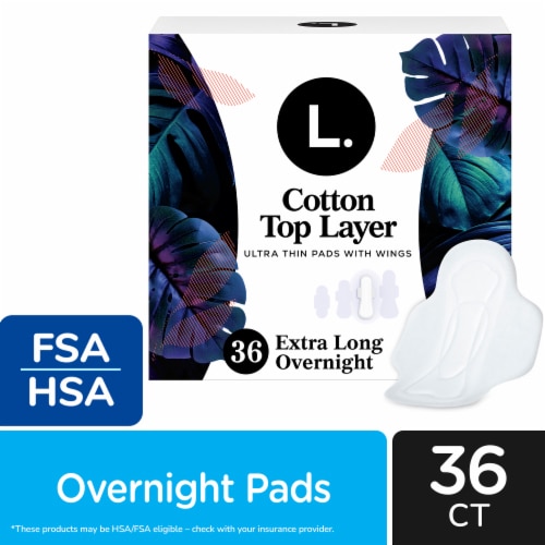 L. Chlorine Free Ultra Thin Pads XL Overnight with Wings