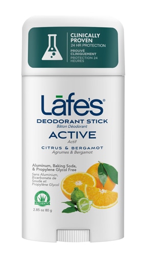 Lafe's Natural Deodorant Stick Active - Citrus & Bergamot