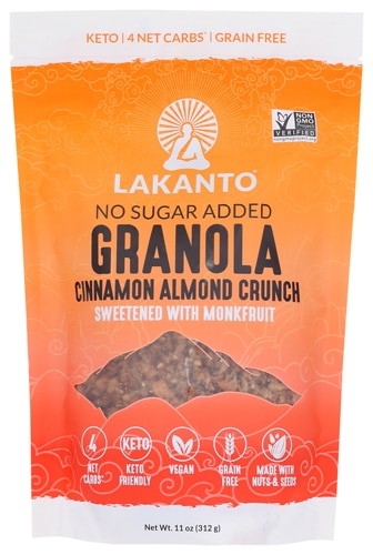 Lakanto Keto Granola Sweetened with Monk Fruit Cinnamon Almond Crunch