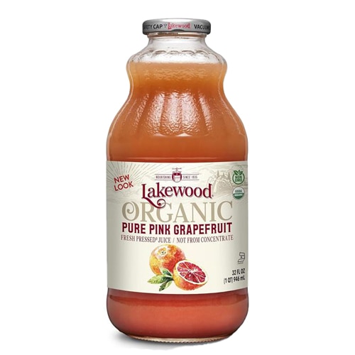 Lakewood Juice Not From Concentrate Organic Non-GMO Pure Pink Grapefruit