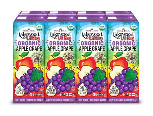 Lakewood Littles Organic Juice Boxes Apple Grape