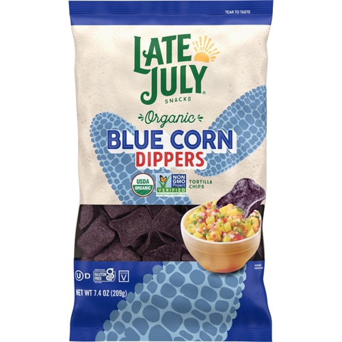 Late July Dippers Tortilla Chips Blue Corn