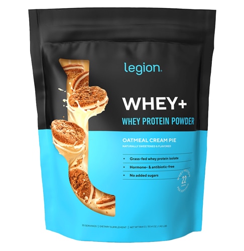 Legion Athletics Whey+ Whey Protein Isolate 30 Servings - Grass Fed Oatmeal Cream Pie