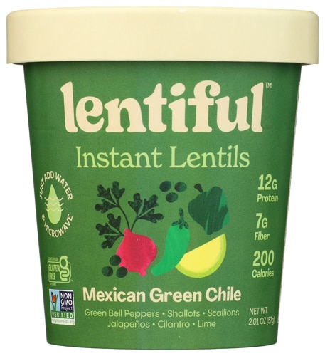Lentiful Gluten Free Non-GMO Instant Lentils Mexican Green Chili
