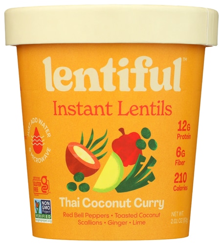 Lentiful Gluten Free Non-GMO Instant Lentils Thai Coconut Curry