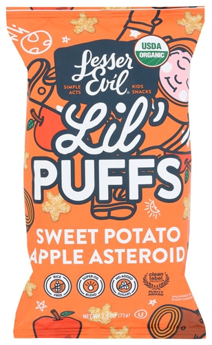 LesserEvil Organic Lil Puff Sweet Potato Apple