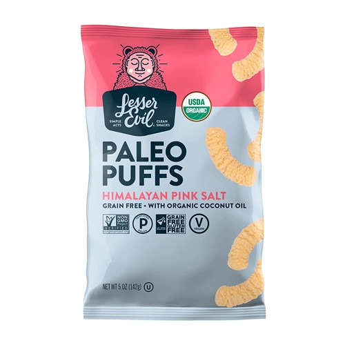 LesserEvil Organic Paleo Puffs Gluten Free Himalayan Pink Salt