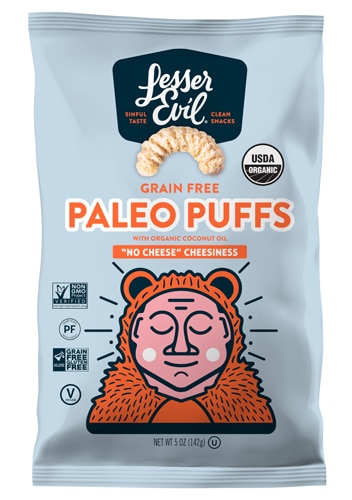 LesserEvil Organic Paleo Puffs Gluten Free No Cheese Cheesiness