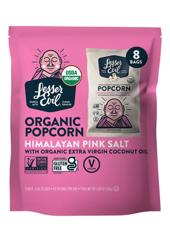 LesserEvil Organic Popcorn Himalayan Pink Salt