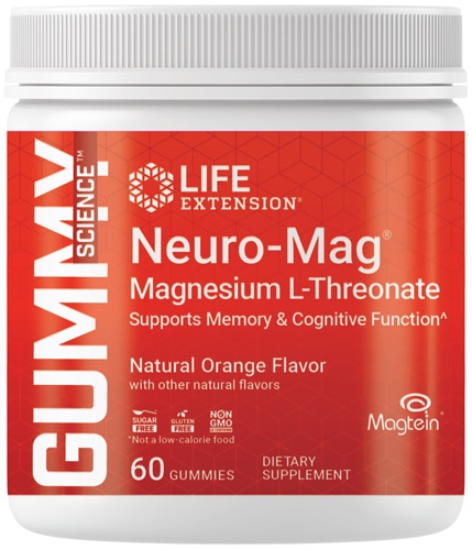 Life Extension Gummy Science Neuro-Mag Magnesium L-Threonate Natural Orange